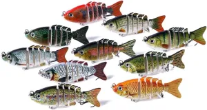 Fishing Lures for Bass Trout Animated Multi Jointed Swimbaits Slow Sinking Bionic Swimming Lures Bass Swim Warrior Swimbait Freshwater Saltwater Bass Lifelike Fishing Lures Kit