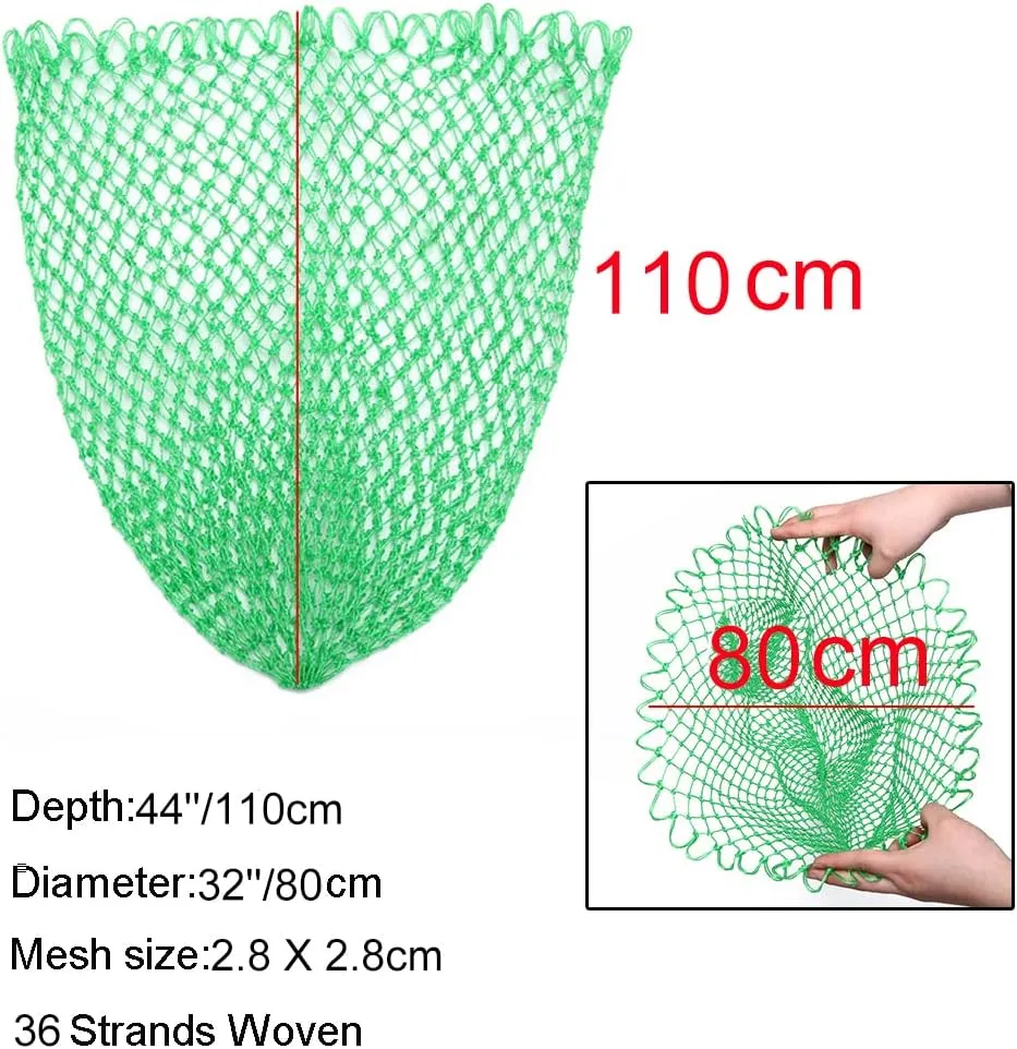 Fishing Net Replacement Netting Fishing Landing Net Replacement Net for Freshwater Saltwater Fishing Green 6 Sizes