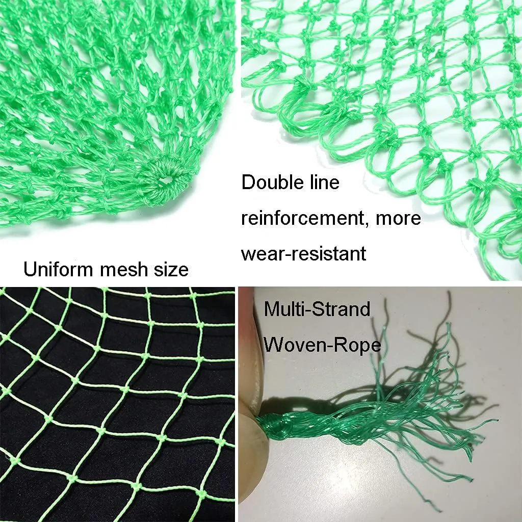 Fishing Net Replacement Netting Fishing Landing Net Replacement Net for Freshwater Saltwater Fishing Green 6 Sizes