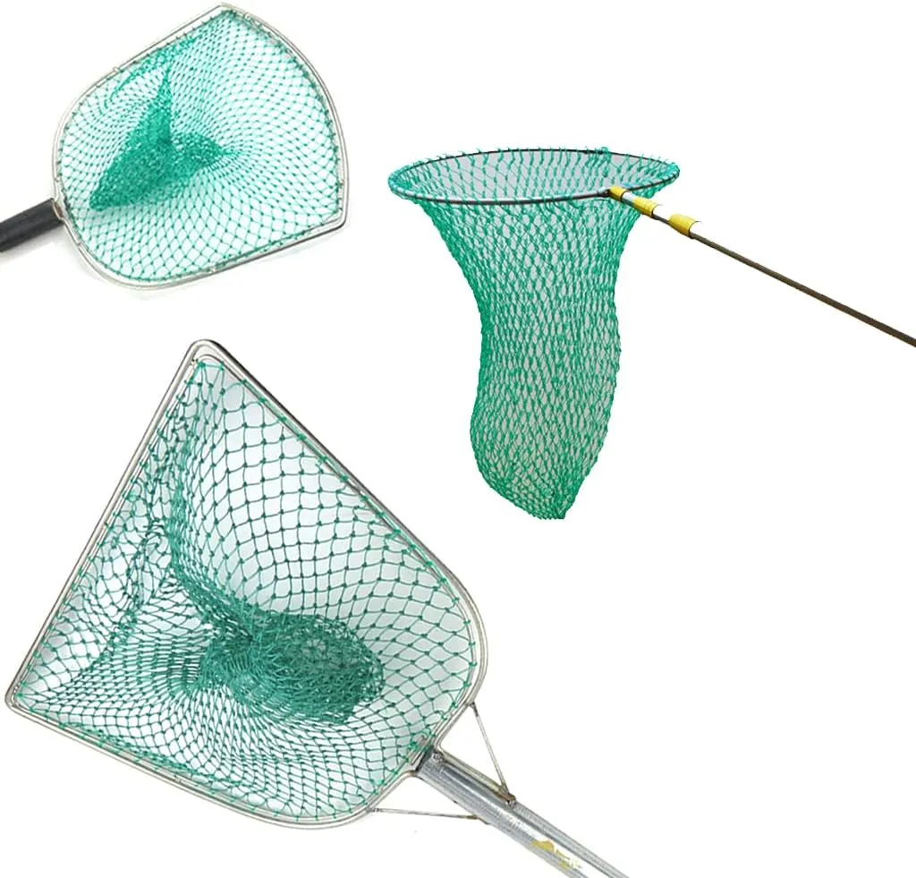 Fishing Net Replacement Netting Fishing Landing Net Replacement Net for Freshwater Saltwater Fishing Green 6 Sizes