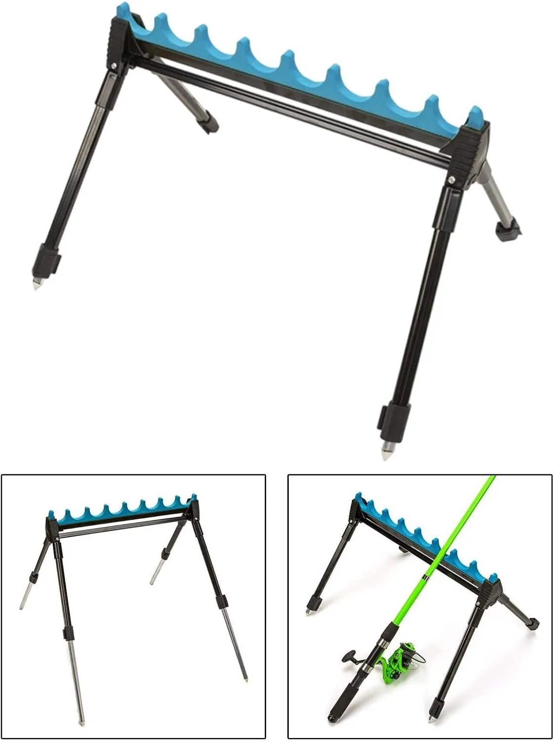 Fishing Rod Holder Stand, Display Rack,Practical Fishing Accessories 2 Section Telescopic Rod Bracket Pole Holder