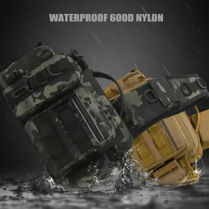 Fishing Tackle Backpack Fishing Gear Storage Bag Fanny Pack for Men Fly Fishing Backpack with Rod Holder Sling Shoulder Pack Waterproof Nylon Bag for Men(Black Camo)
