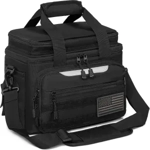 Fishing Tackle Bag for Fishing, Water Resistant Fishing Gear Storage Bag, Soft Tackle Box Storage Case for Saltwater or Freshwater (Black)