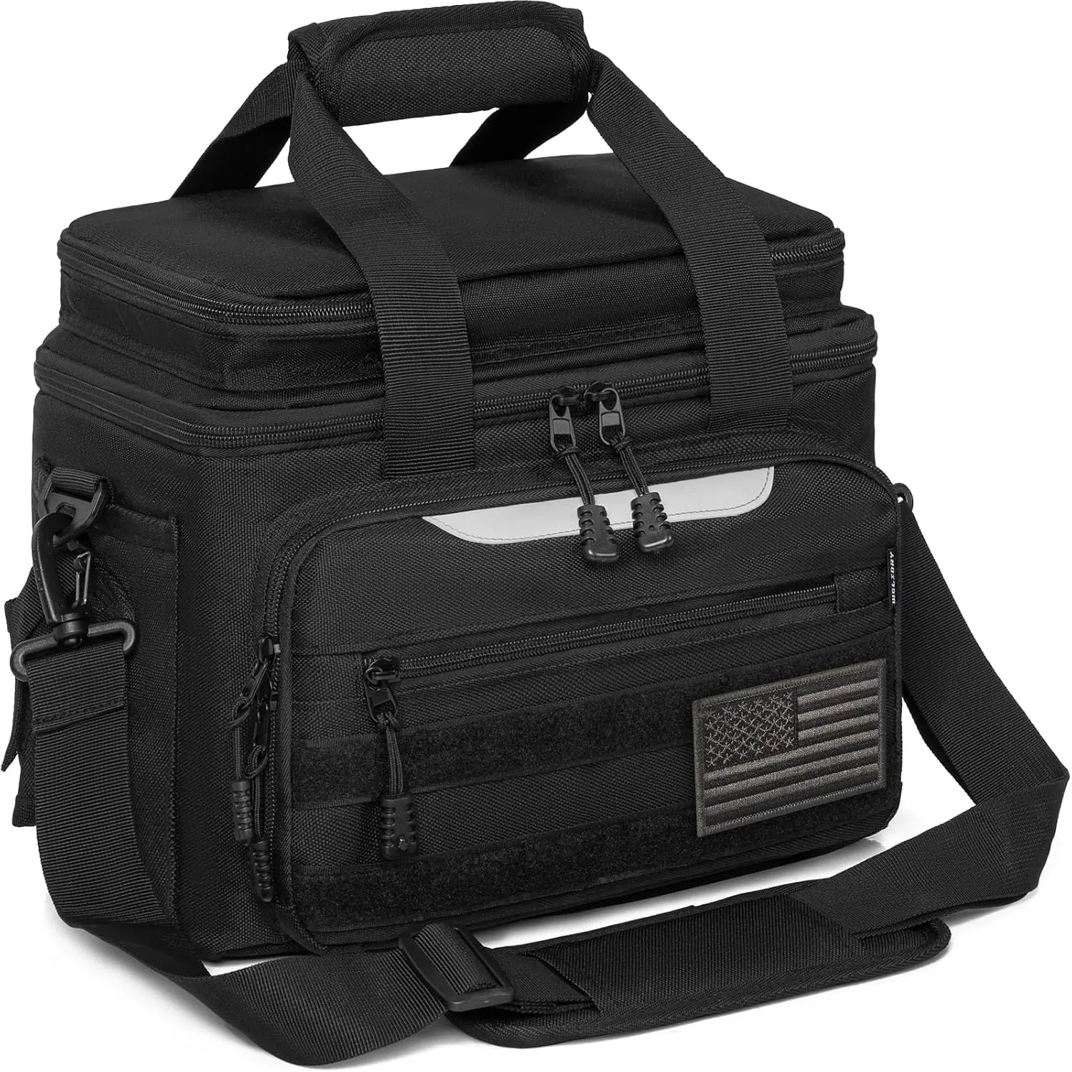 Fishing Tackle Bag for Fishing, Water Resistant Fishing Gear Storage Bag, Soft Tackle Box Storage Case for Saltwater or Freshwater (Black)