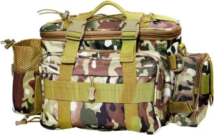 Fishing Tackle Bag suitable for saltwater or freshwater fishing Waterproof material Padded shoulder strap Tackle storage.