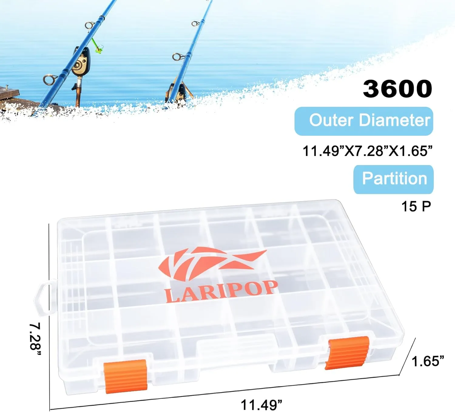 Fishing Tackle Box Set with Adjustable Dividers, Transparent Organizer Tray, Plastic Tool Box, Bait Separator -Angler's equipment lure box - 4 Packs Tackle Trays - Parts Box