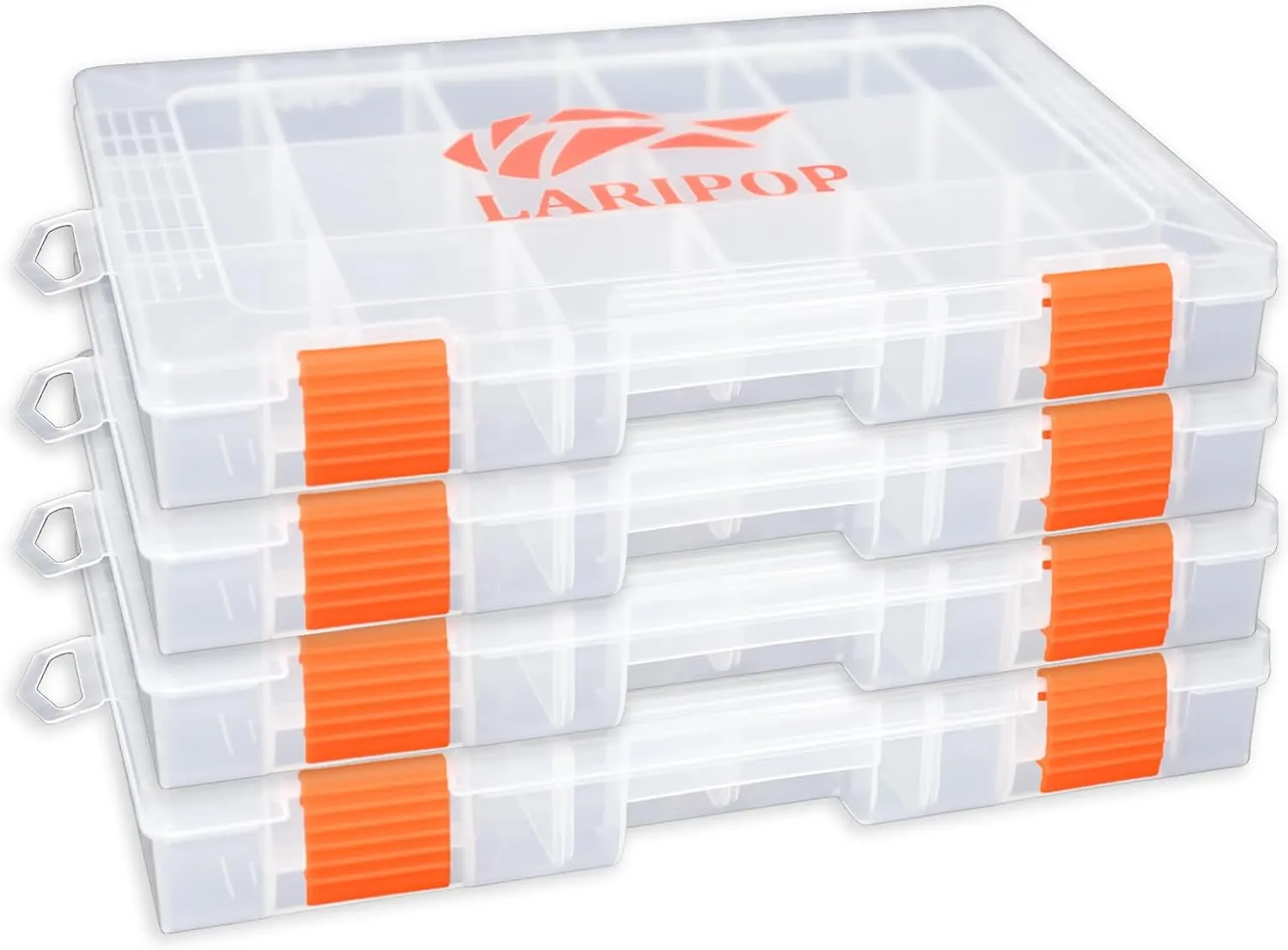 Fishing Tackle Box Set with Adjustable Dividers, Transparent Organizer Tray, Plastic Tool Box, Bait Separator -Angler's equipment lure box - 4 Packs Tackle Trays - Parts Box