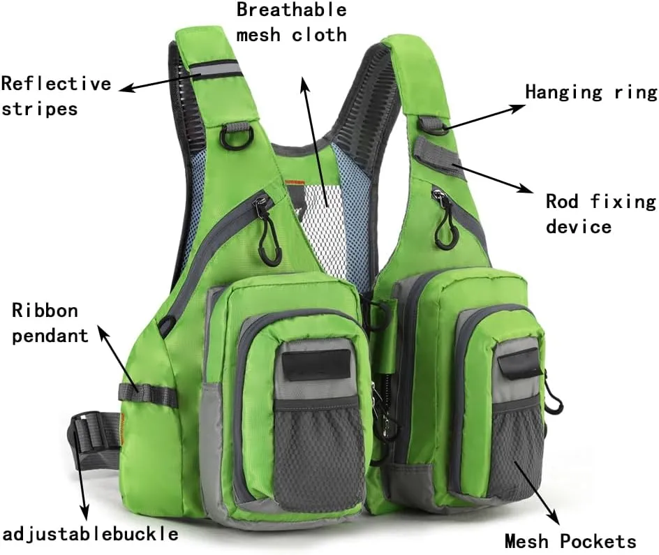 Fishing vest Fly fishing Luya Stream Fishing multi-pocket sizes are adjustable for both men and women