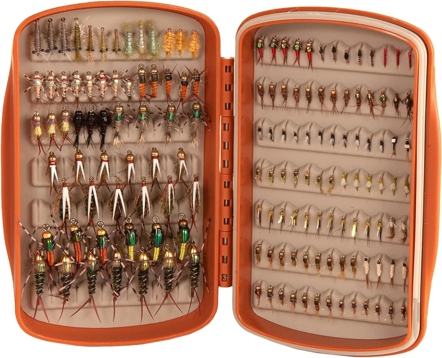 fishpond Tacky Pescador Fly Box - Small - Burnt Orange | Small Fly Boxes for Fly Fishing | Waterproof Silicone Slit