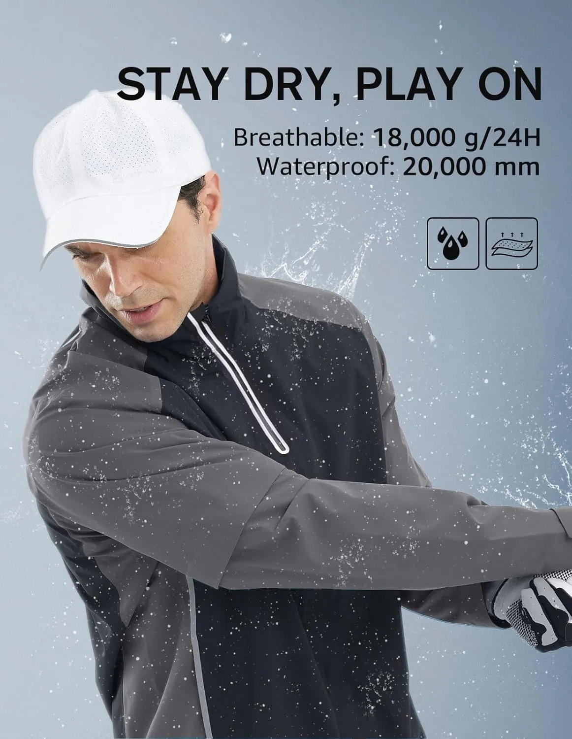 fit space Waterproof Golf Rain Suits for Men Performance Rain Jackets and Pants for All Sports