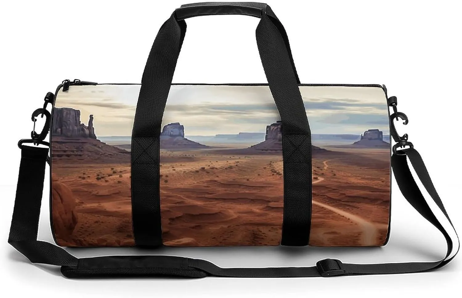 Fitness Bag, Monument Valley Print Reusable Gym Bag Sports Travel Fitness Bag Essentials Gym Bag with Shoe Compartment, 17.7in/9in/9in, style