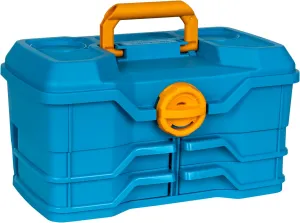 Flambeau Outdoors NextGen 4/0 Medium Fishing Tackle Box, 4 Pivot Trays, 23 Compartments, Advanced Tackle Storage Organizer, Blue