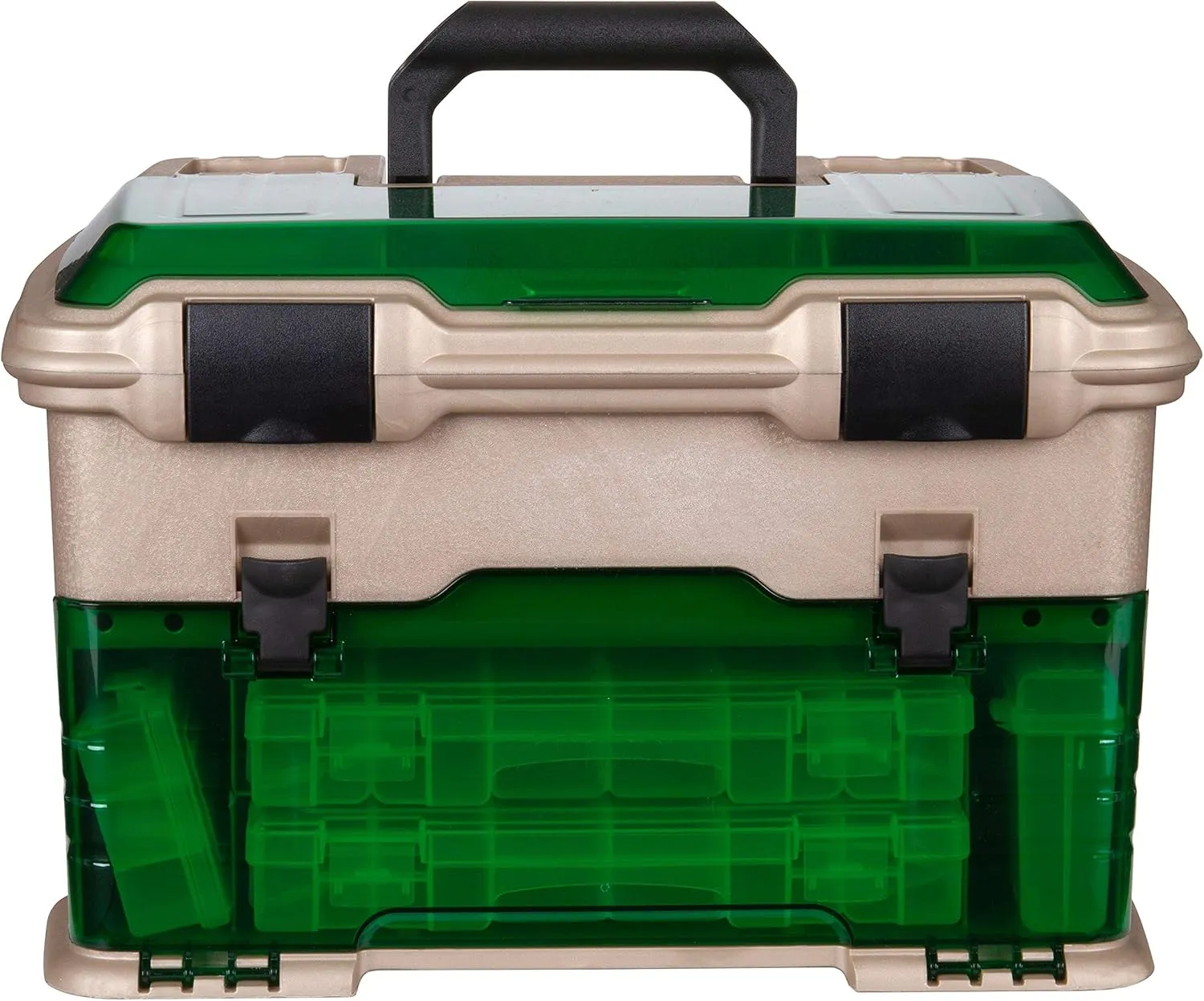 Flambeau Outdoors T5 Multiloader Tackle Box, Fishing Organizer with Tuff Tainer Boxes Included, Green/Gold