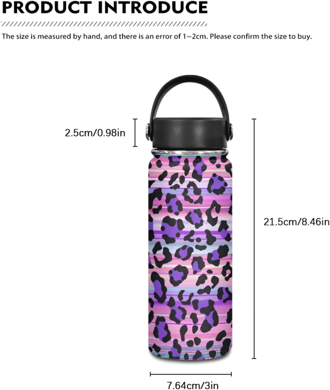 Flashideas Purple Leopard Print Backpack for School Girls Backpack with Lunch Box 32 oz Water Bottle and Water Bottle Bag 4Pcs Set 17" Bookbag with Compartments Sturdy School Bag for Kids Elementary