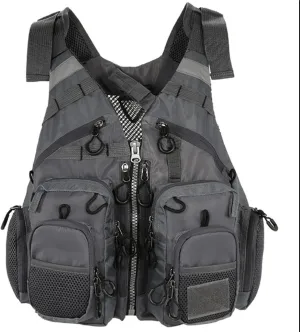 Fly Fishing Vest with Adjustable Belt, Pockets Jacket for Boating Fishing Surfing