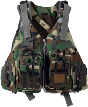 Fly Fishing Vest with Zipper, Multi-Pockets Jacket for Boating Fishing Surfing