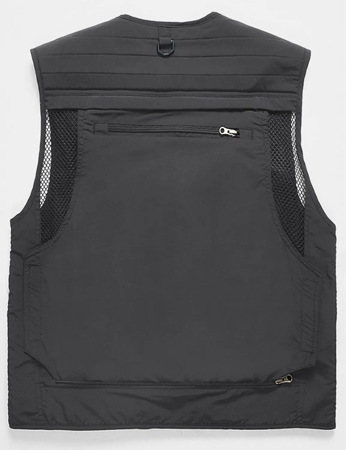 Flygo Men's Casual Lightweight Outdoor Fishing Work Safari Travel Photo Cargo Vest Jacket Multi Pockets