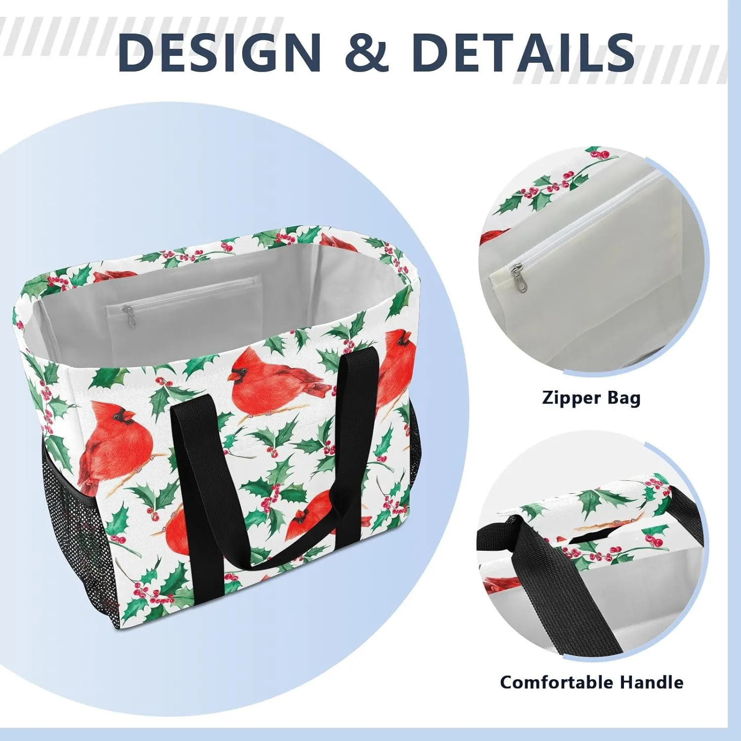 Foldable Grocery Reusable Tote Grocery Bag, Travel Canvas Shoulder Bags, Large Casual Laundry Pool Beach Bag