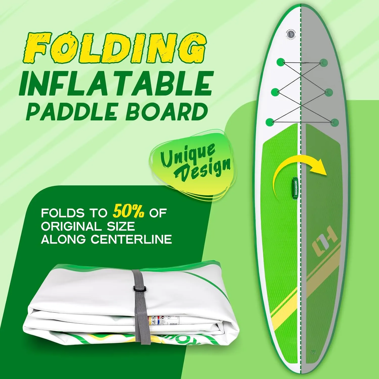 Foldable Paddle Board Kid Inflatable Stand Up Paddle Boards with Ultra-Light SUP Accessories Valve Adaptor/2 fins/SUP Backpack/Leash
