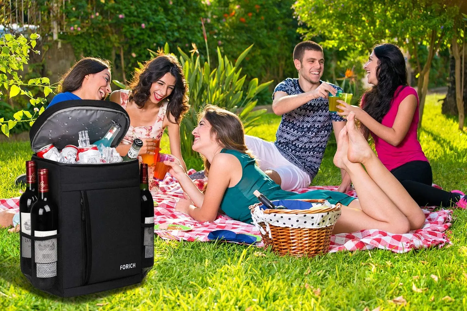 FORICH Soft Cooler Backpack Insulated Waterproof Backpack Cooler Bag Leak Proof Portable Small Cooler Backpacks to Work Lunch Travel Beach Camping Hiking Picnic Fishing Beer for Men Women