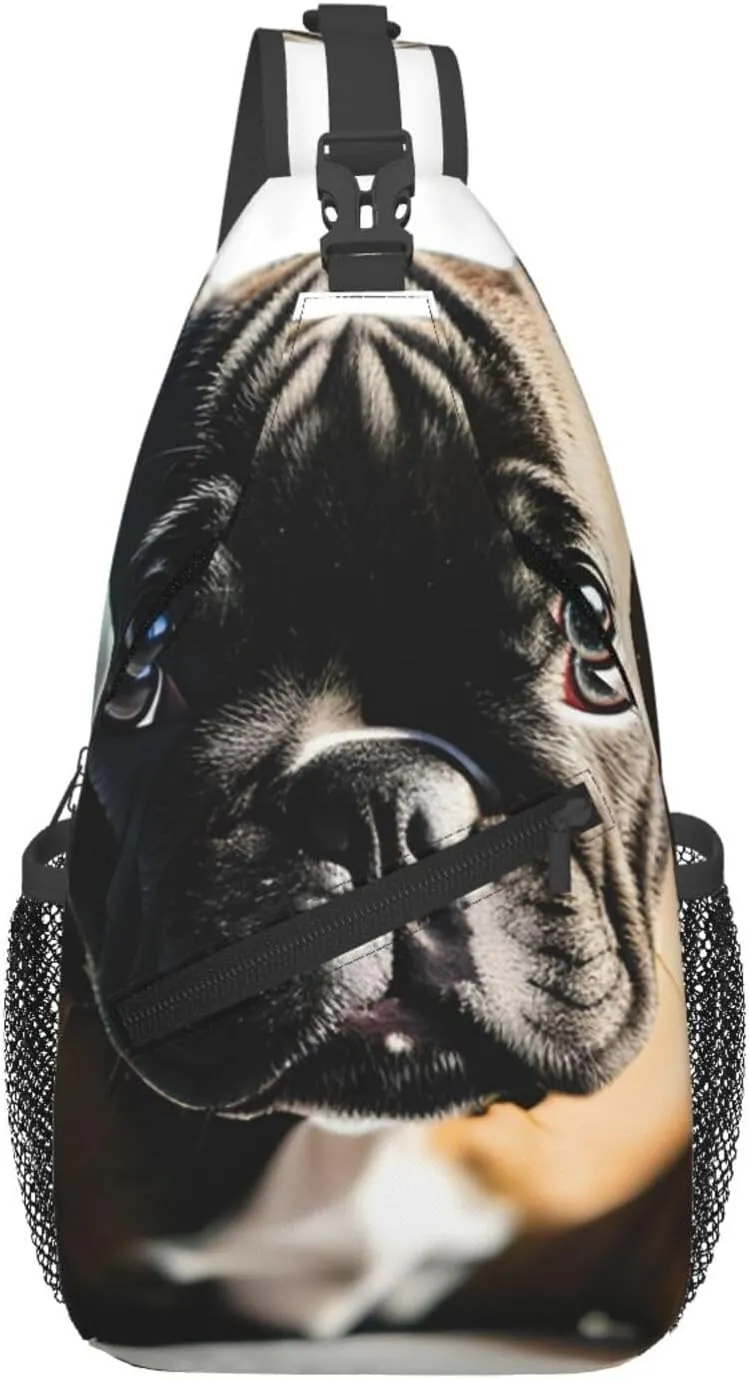 French Bulldog Print Sling Bag Crossbody Backpack For Women Men Hiking Travel Over The Shoulder Multipurpose Bag