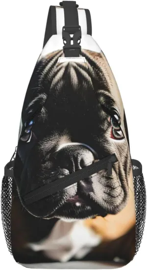 French Bulldog Print Sling Bag Crossbody Backpack For Women Men Hiking Travel Over The Shoulder Multipurpose Bag