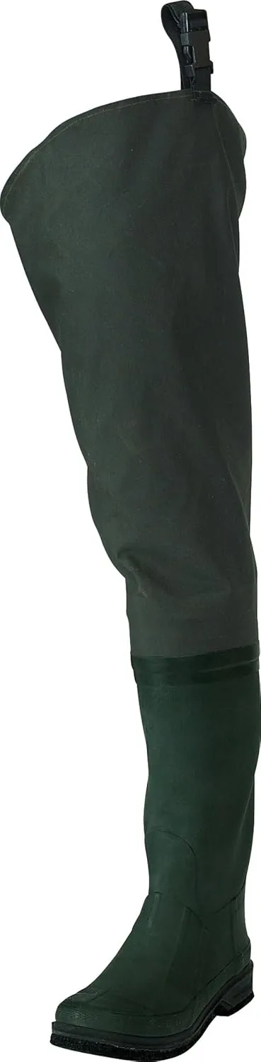 FROGG TOGGS Cascades 2-ply Poly/Rubber Waterproof Fishing Bootfoot Hip Wader for Fishing, Cleated or Felt