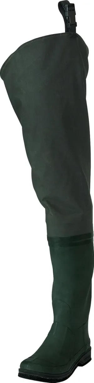 FROGG TOGGS Cascades 2-ply Poly/Rubber Waterproof Fishing Bootfoot Hip Wader for Fishing, Cleated or Felt