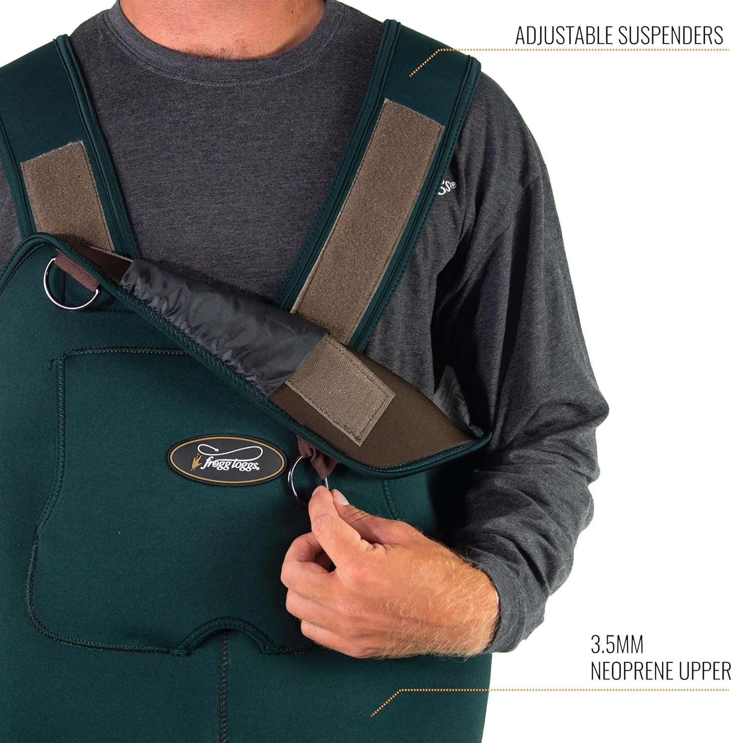FROGG TOGGS Men's Amphib Neoprene Waterproof Fishing Bootfoot Chest Wader for Fishing