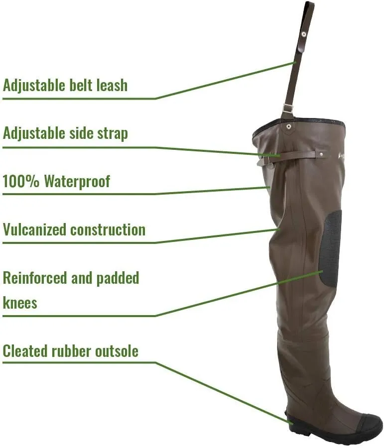 FROGG TOGGS Men's Classic 2 Hip Waterproof Fishing Wading Boot for Fishing in Felt or Cleated