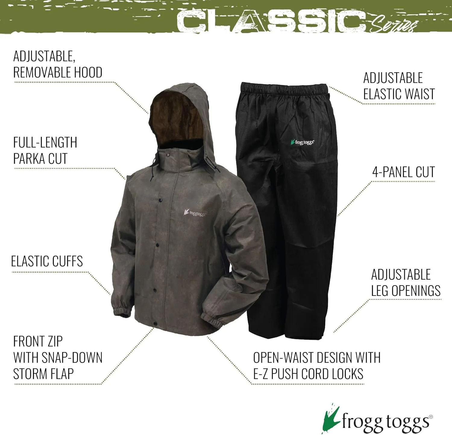 FROGG TOGGS Men's Classic All-Sport 3-Layer Waterproof Breathable Rain Suit