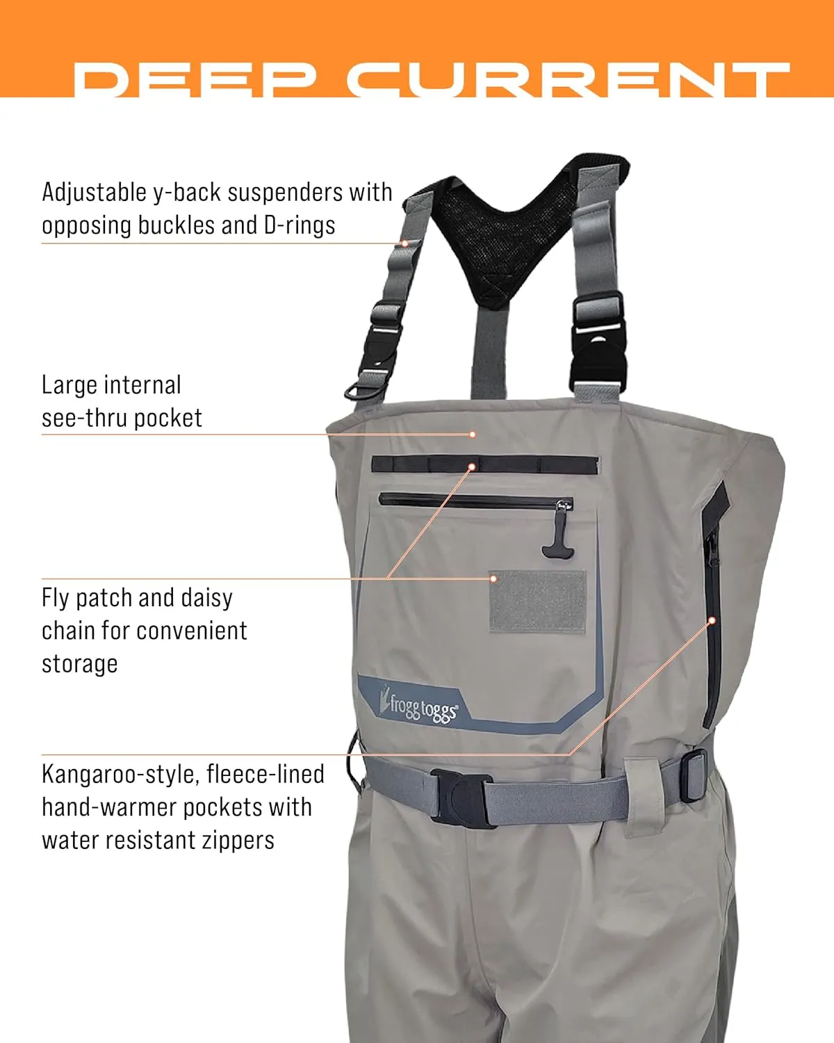 FROGG TOGGS Men's Deep Current Stockingfoot Wader, Premium Angler Chest Wader