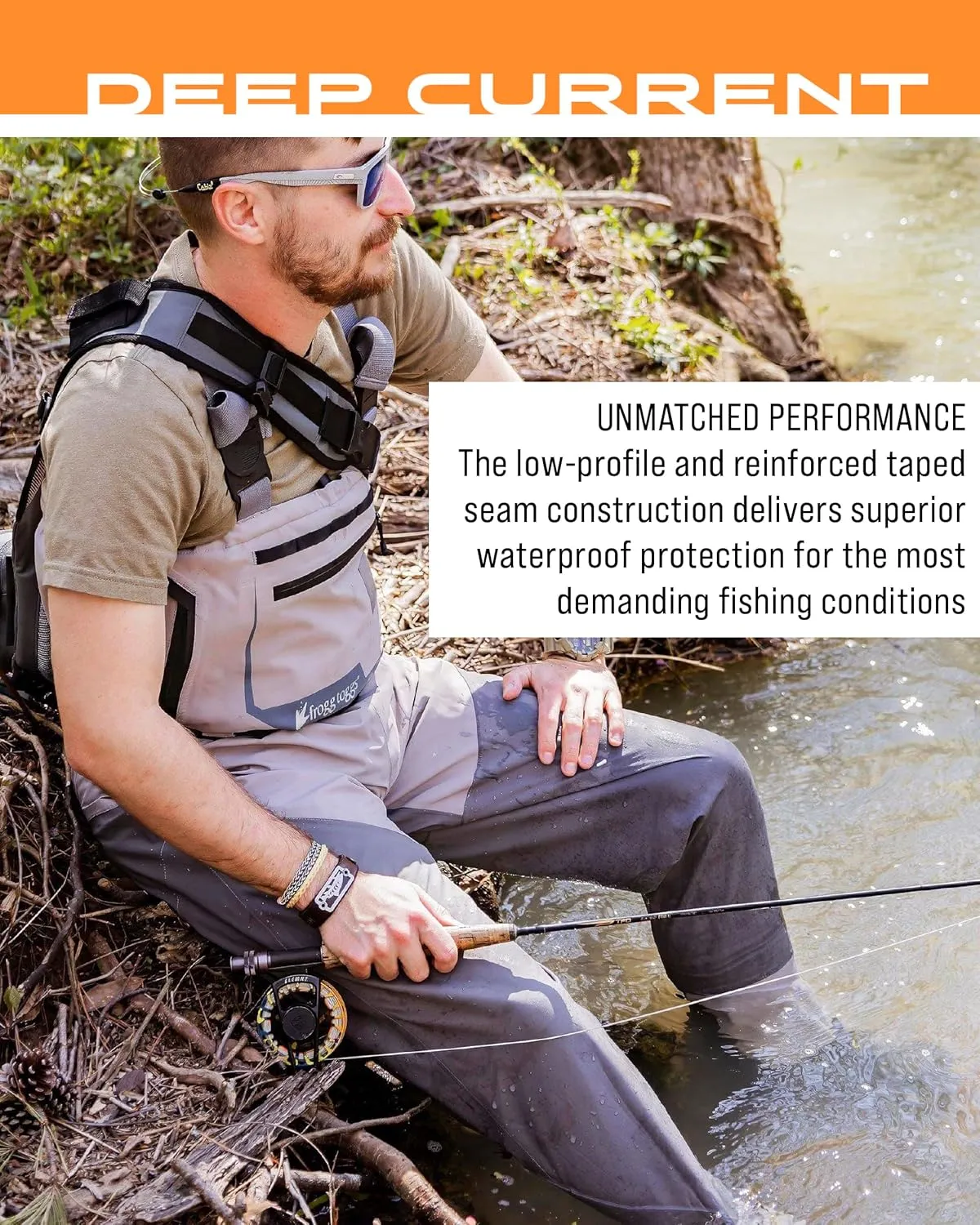 FROGG TOGGS Men's Deep Current Stockingfoot Wader, Premium Angler Chest Wader