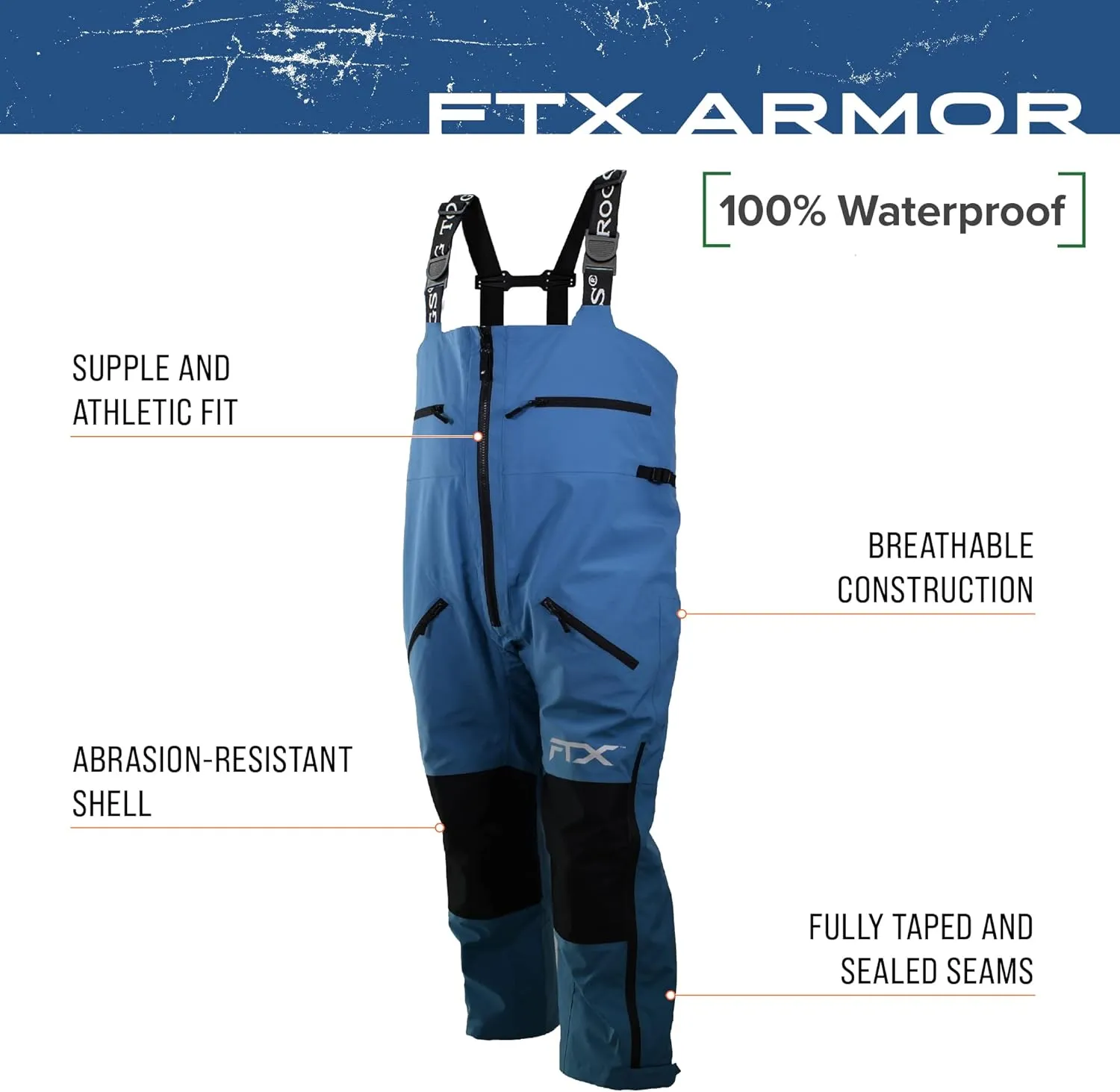 FROGG TOGGS Men's FTX Armor Premium Waterproof Rain, Fishing Bibs