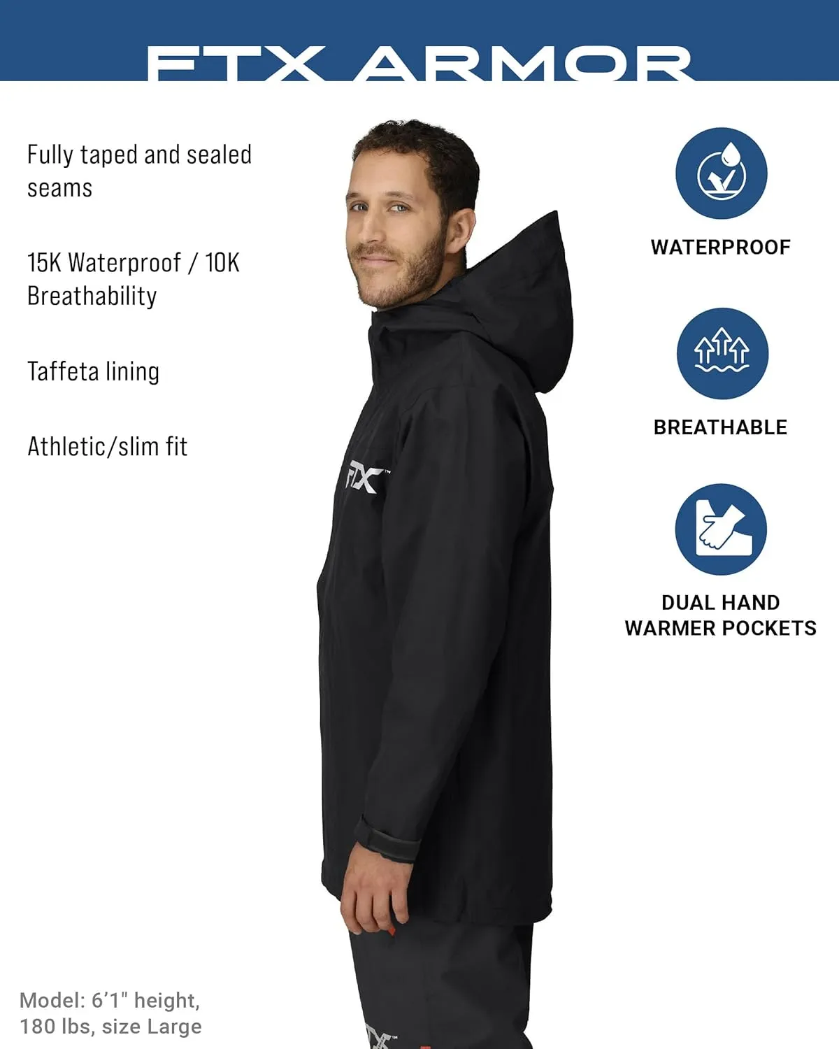 FROGG TOGGS Men's FTX Armor Premium Waterproof Rain, Fishing/Anglers Jacket