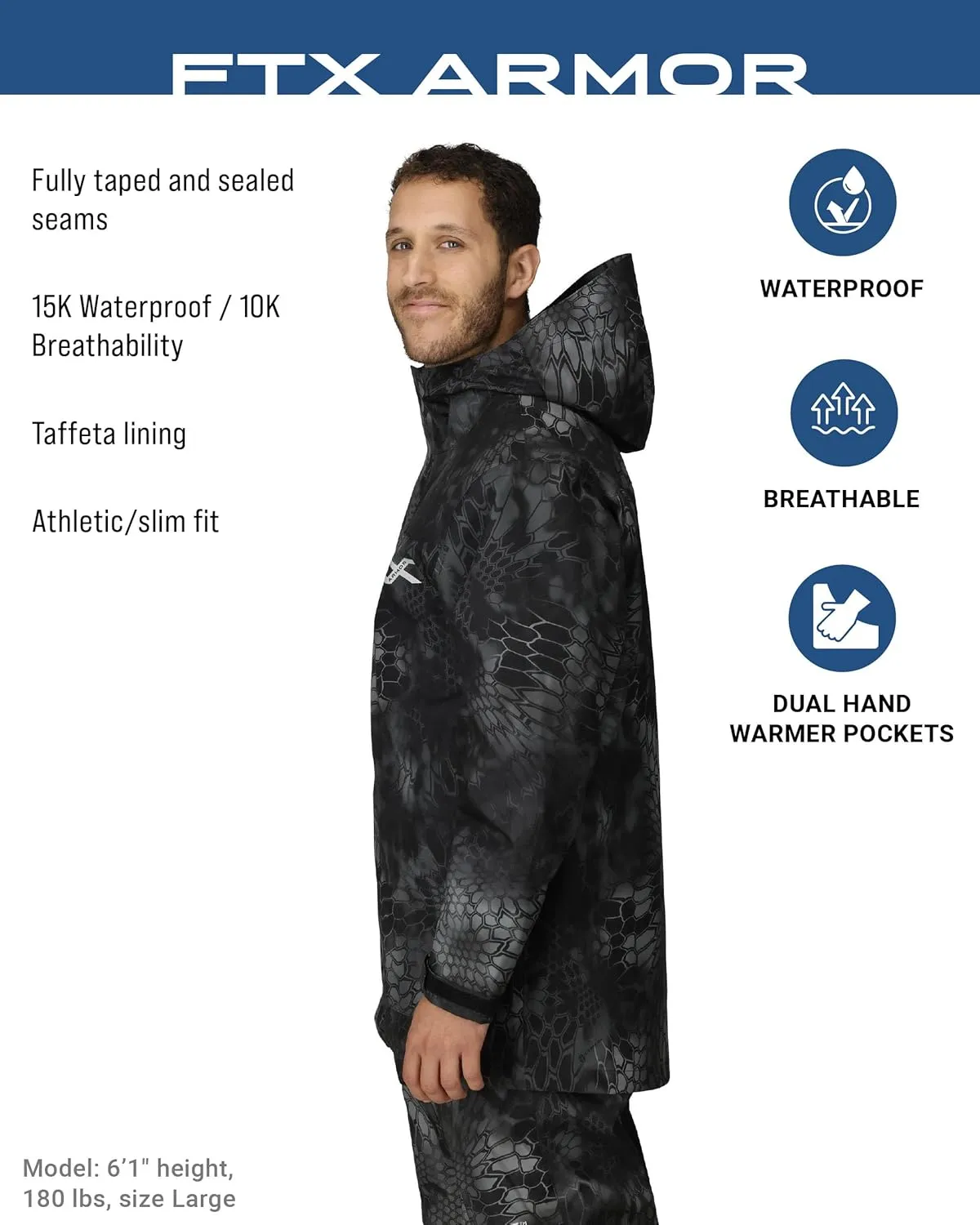 FROGG TOGGS Men's FTX Armor Premium Waterproof Rain, Fishing/Anglers Jacket