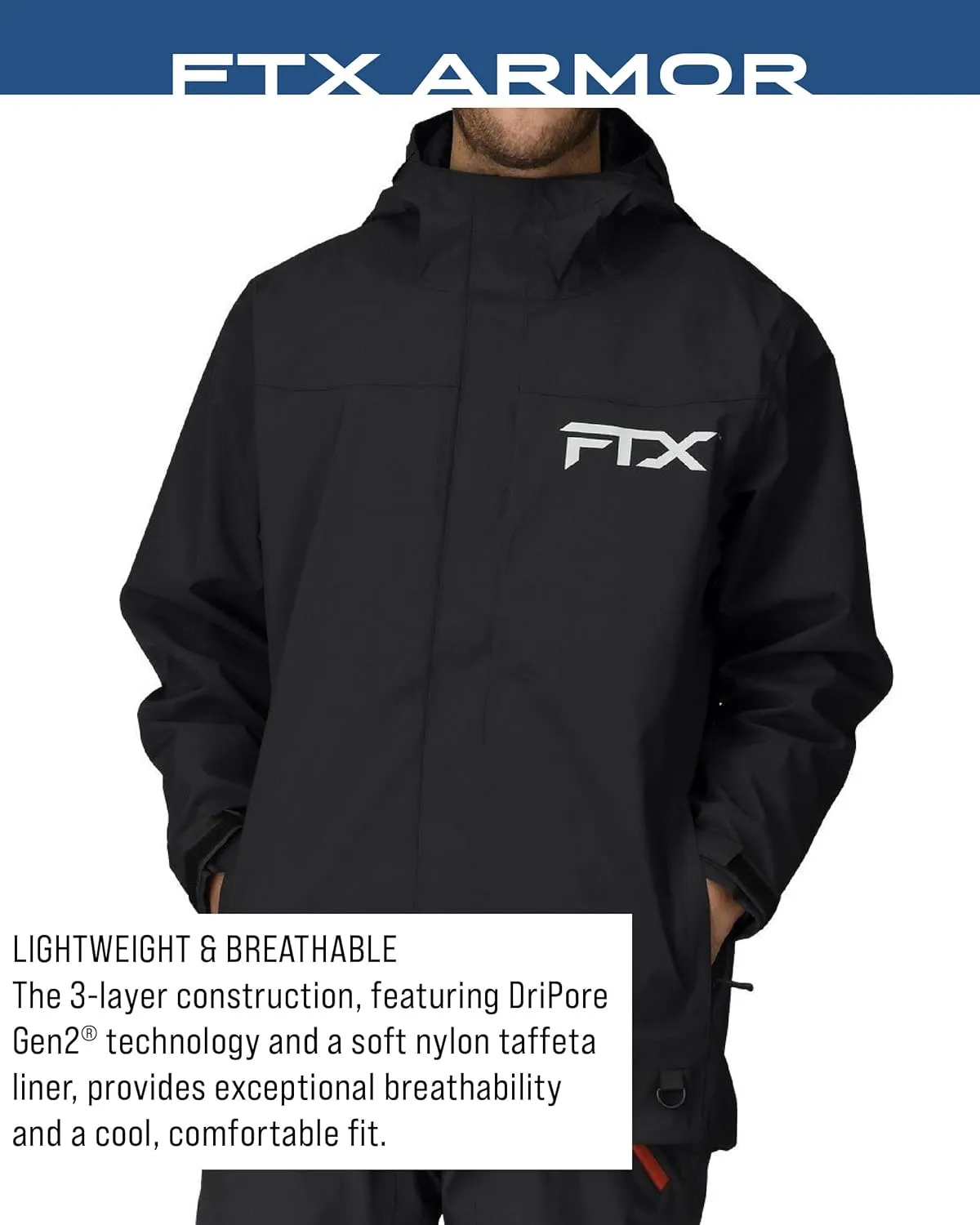 FROGG TOGGS Men's FTX Armor Premium Waterproof Rain, Fishing/Anglers Jacket