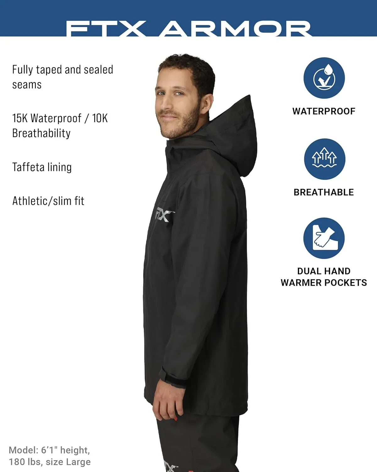 FROGG TOGGS Men's FTX Armor Premium Waterproof Rain, Fishing/Anglers Jacket