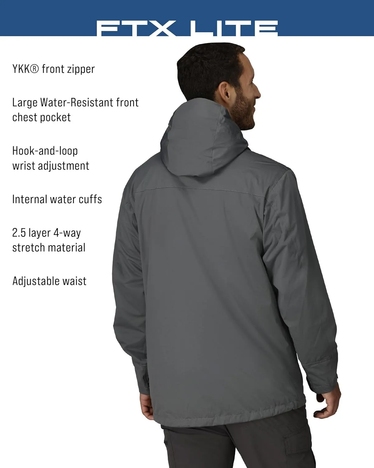 FROGG TOGGS Men's Ftx Lite Wading Waterproof, Breathable, Fishing Jacket