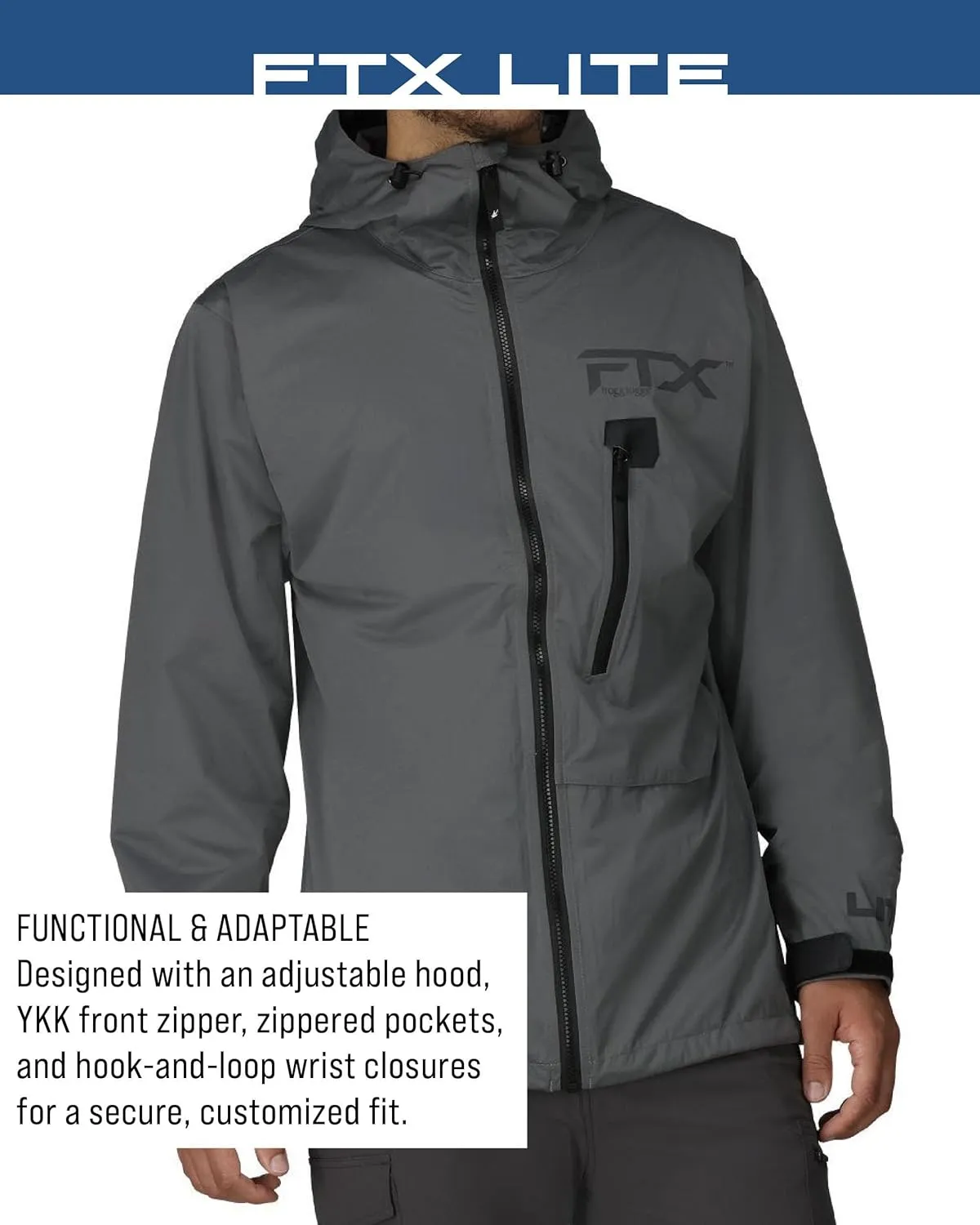 FROGG TOGGS Men's Ftx Lite Wading Waterproof, Breathable, Fishing Jacket