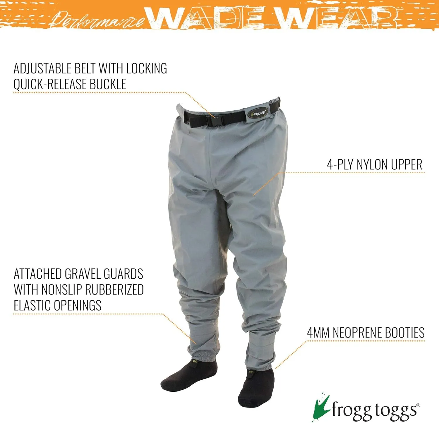 FROGG TOGGS mens Hellbender Stockingfoot Guide Pant, Fishing Wading Pants