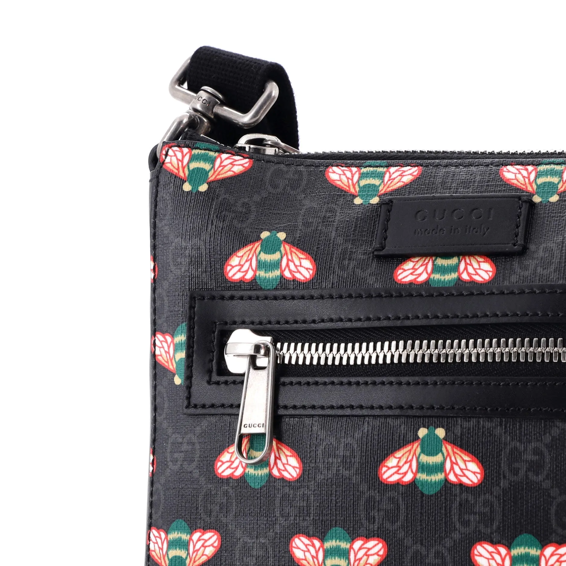 Front Zip Messenger Printed GG Coated Canvas Medium