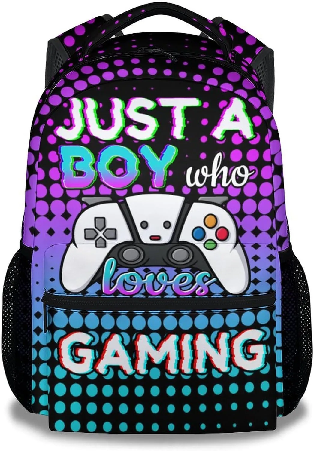 Gamer Backpack for Boys, 16 Inch Gaming Backpacks for School, Cool, Adjustable Straps, Durable, Lightweight, Large Capacity Bookbag for Kids