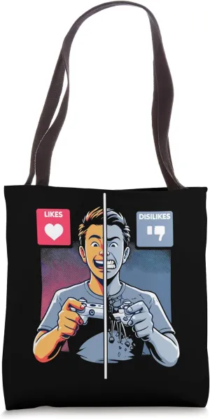 Gamer's Mood Joy & Frustration Split Design Tote Bag
