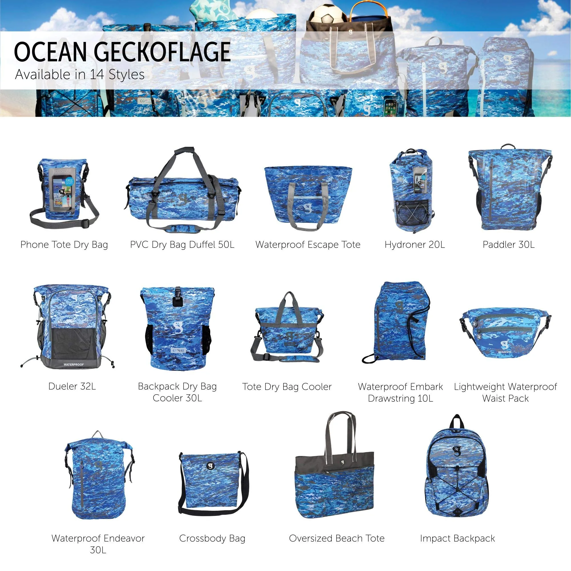 Geckobrands Escape Waterproof Beach Tote