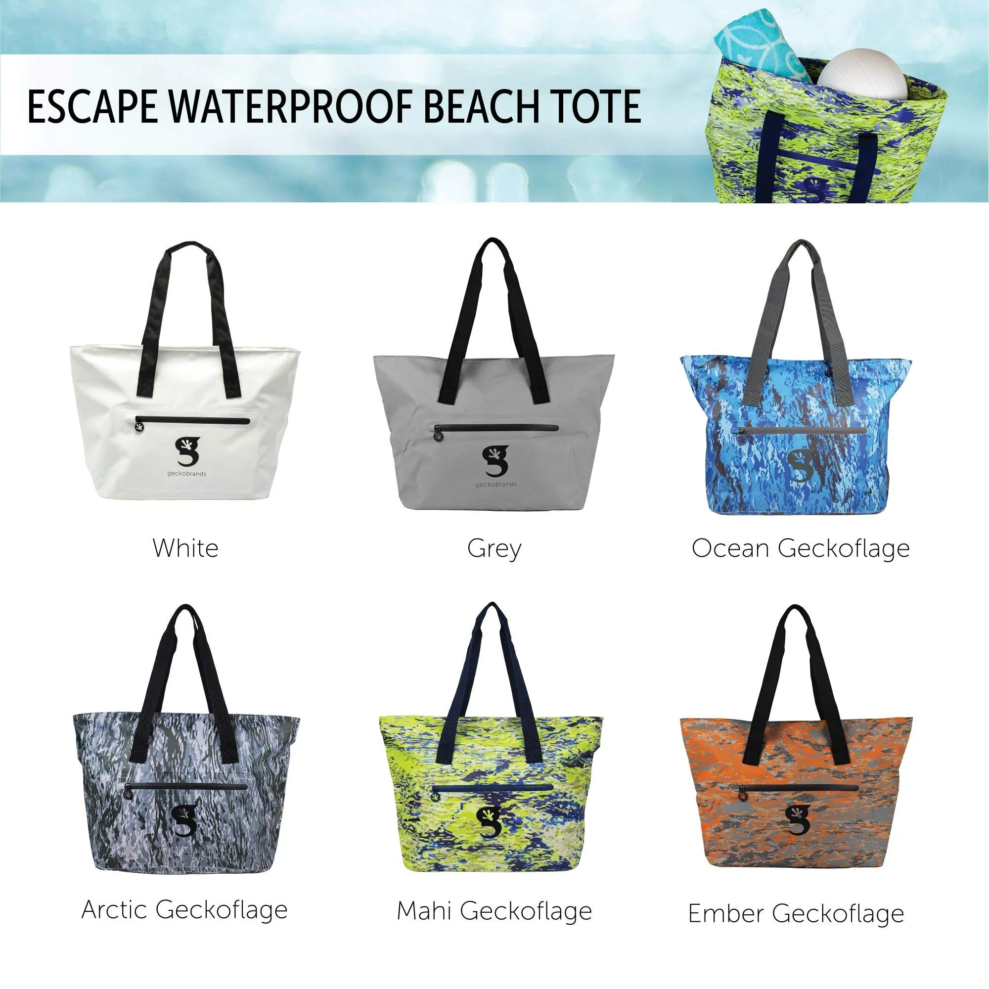Geckobrands Escape Waterproof Beach Tote