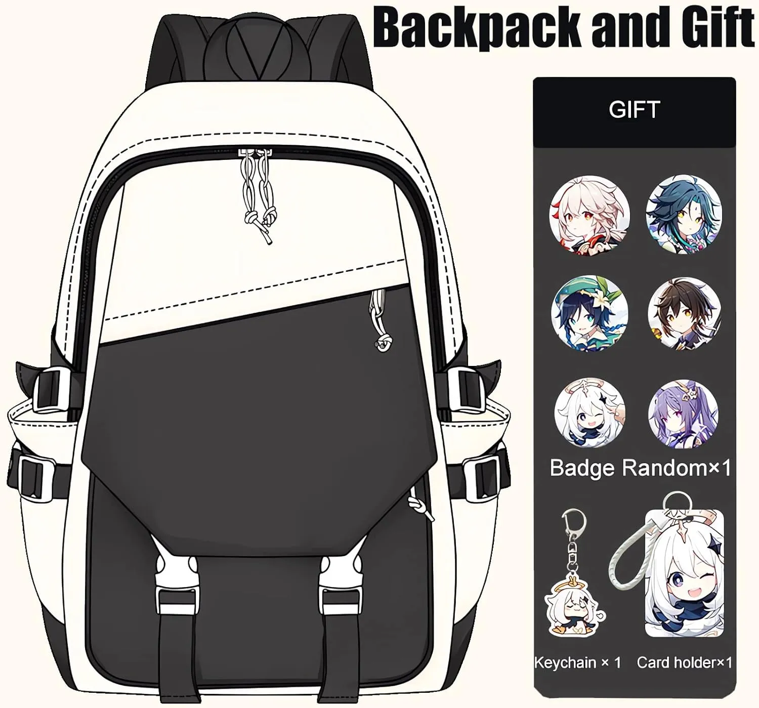 Genshin Impact Backpack Klee Anime Laptop Bookbag Student Backpack 3D Print School Bags Travel Backpack With Gift