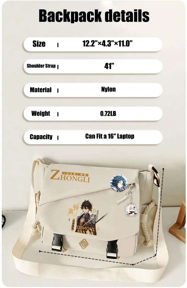 Genshin Impact Crossbody Bag Xiao Single Shoulder Bag Handbag Adult Single Shoulder Backpack Bag