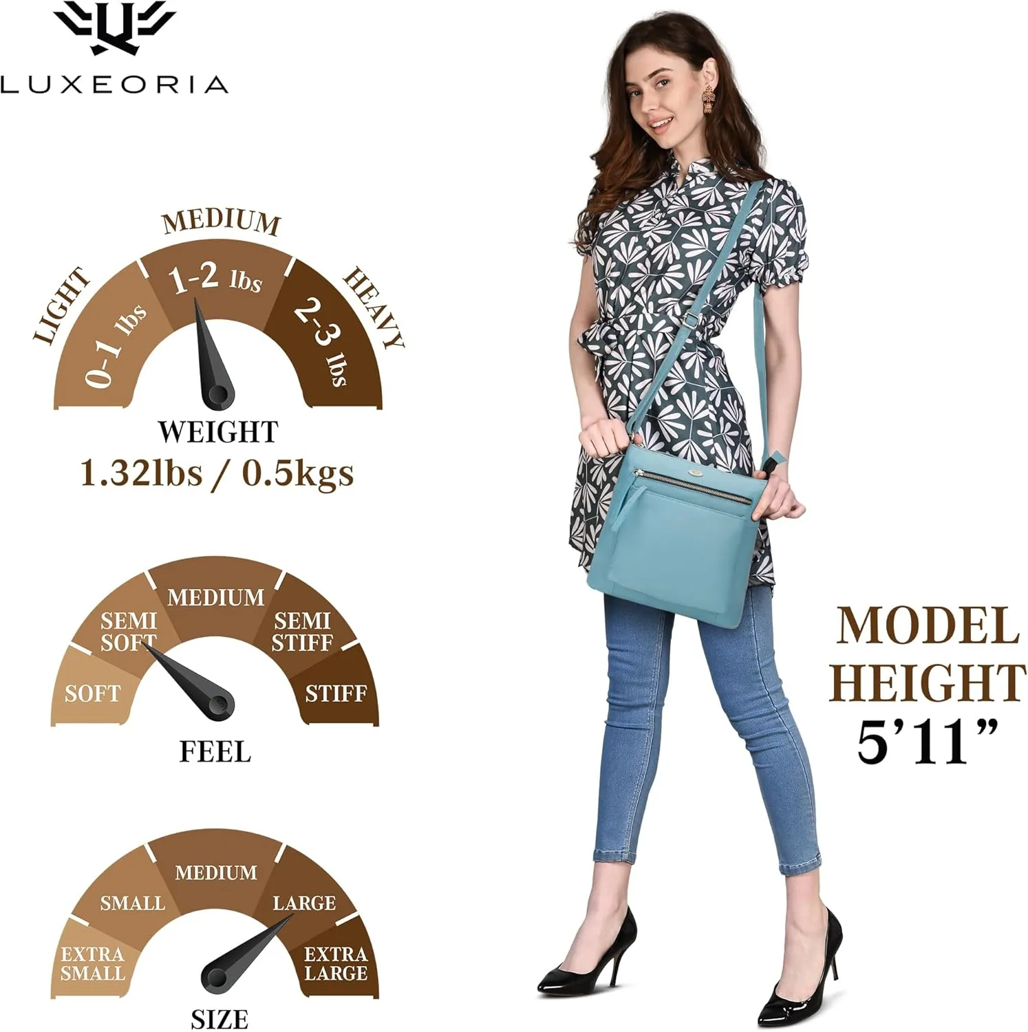 Genuine Leather Crossbody Bags for Women, Premium Handmade Leather Purses - Shoulder Handbags, Adjustable Strap