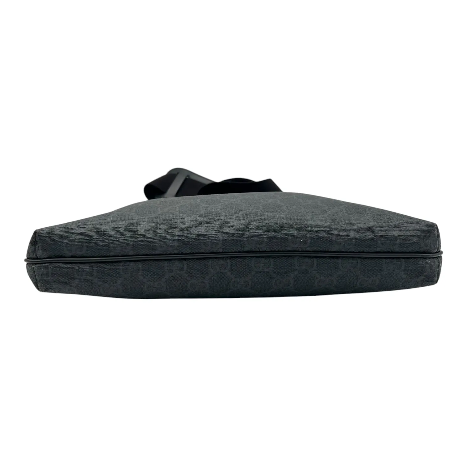 GG Supreme Black Messenger in Coated Canvas, Ruthenium hardware